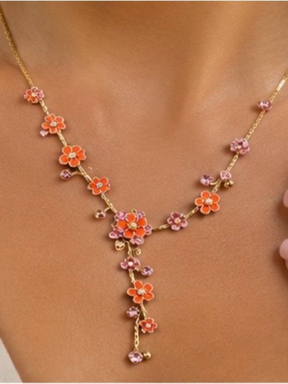 One of a Kind, Handmade Floral Necklace. No Duplicates